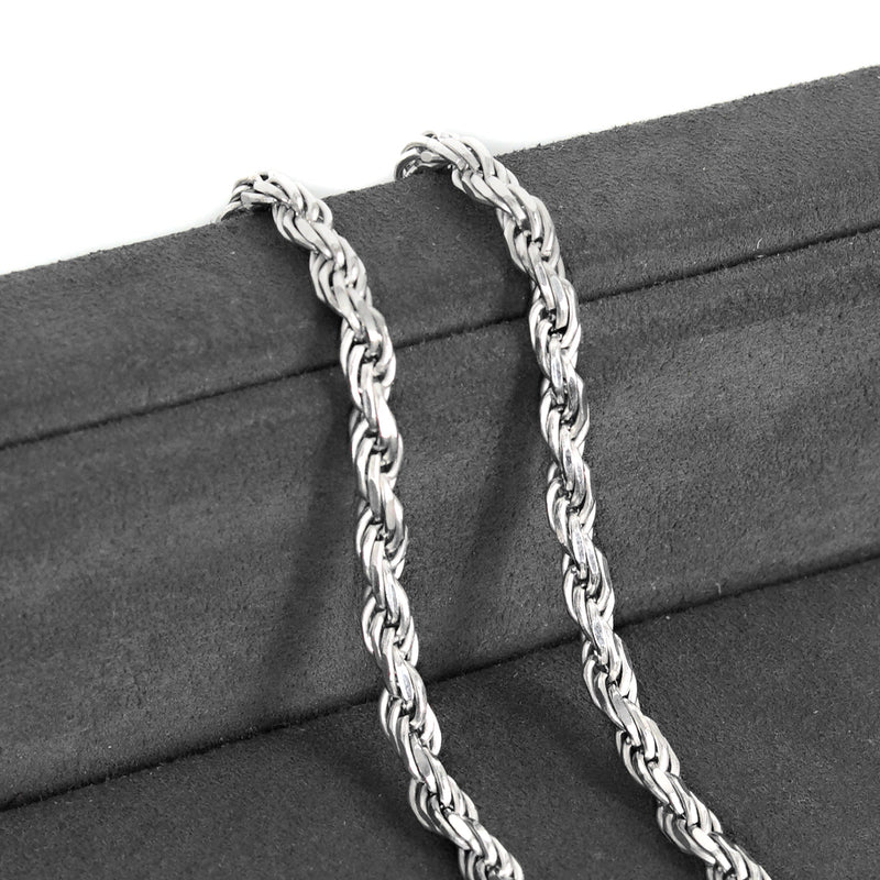 Silver Chain - Mens White Chain / Rope Chain / 3.5 MM