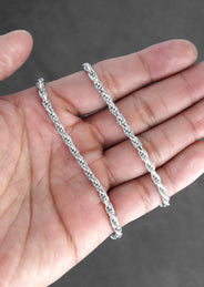 Silver Chain - Mens White Chain / Rope Chain / 3.5 MM