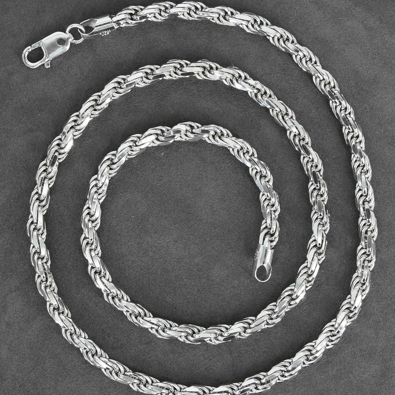 Silver Chain - Mens White Chain / Rope Chain / 6 MM