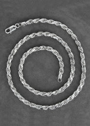 Silver Chain - Mens White Chain / Rope Chain / 6 MM