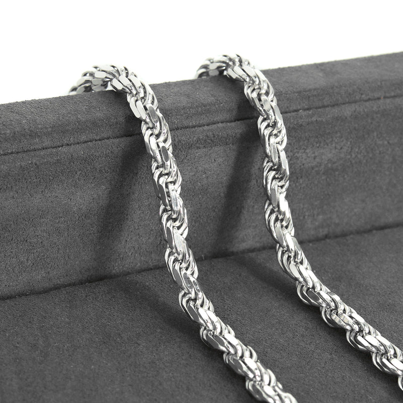 Silver Chain - Mens White Chain / Rope Chain / 6 MM