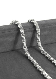 Silver Chain - Mens White Chain / Rope Chain / 6 MM