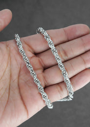 Silver Chain - Mens White Chain / Rope Chain / 6 MM