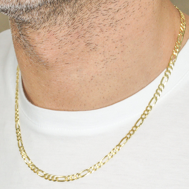 Silver Chain - Mens Gold Chain / Figaro Chain / 5 MM