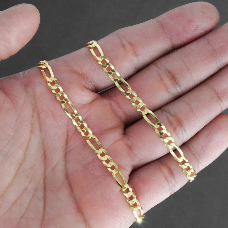 Silver Chain - Mens Gold Chain / Figaro Chain / 5 MM