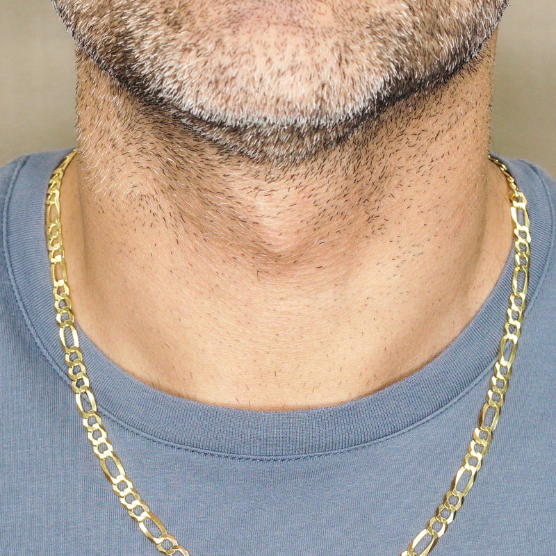 Silver Chain - Mens Gold Chain / Figaro Chain / 5.6 MM