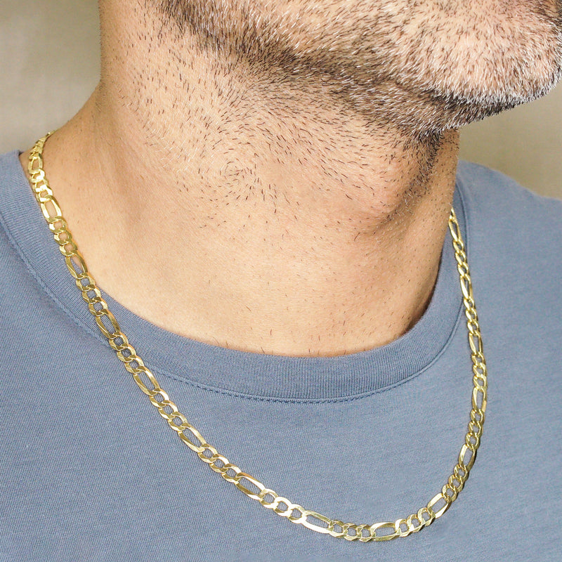 Silver Chain - Mens Gold Chain / Figaro Chain / 5.6 MM
