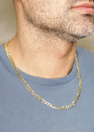 Silver Chain - Mens Gold Chain / Figaro Chain / 5.6 MM