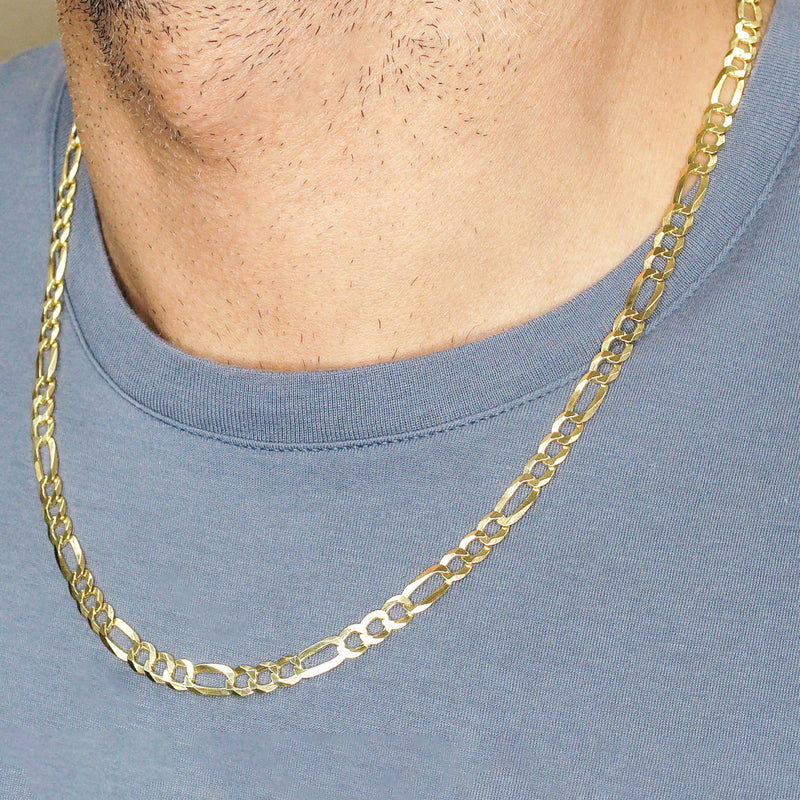 Silver Chain - Mens Gold Chain / Figaro Chain / 5.6 MM