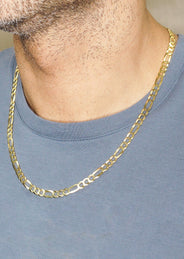 Silver Chain - Mens Gold Chain / Figaro Chain / 5.6 MM