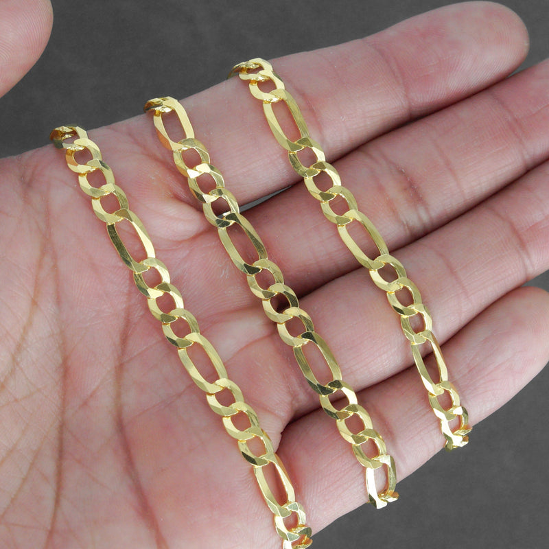 Silver Chain - Mens Gold Chain / Figaro Chain / 5.6 MM