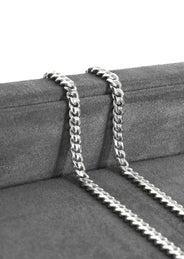 Silver Chain - Mens White Chain / Miami Cuban Link / 5 MM