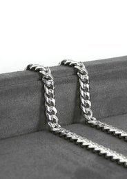 Silver Chain - Mens White Chain / Miami Cuban Link / 7 MM