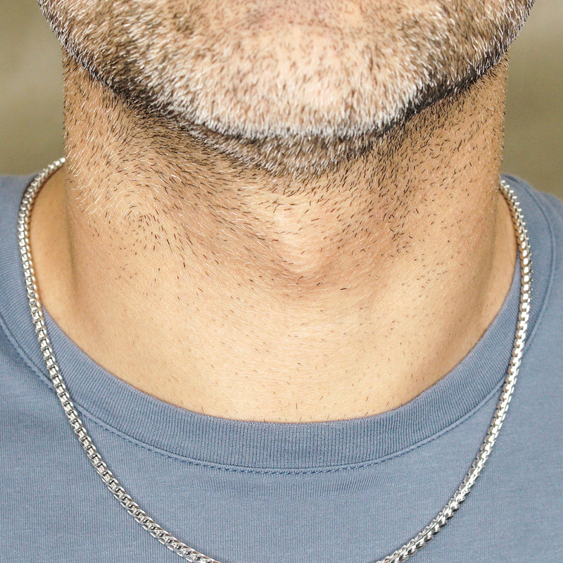 Silver Chain - Mens White Chain / Franco Chain / 2.3 MM