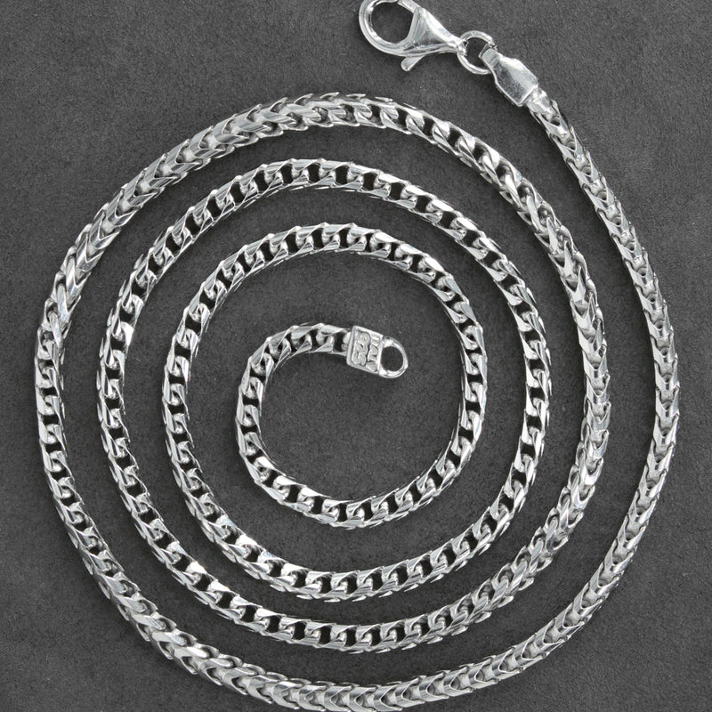 Silver Chain - Mens White Chain / Franco Chain / 2.3 MM