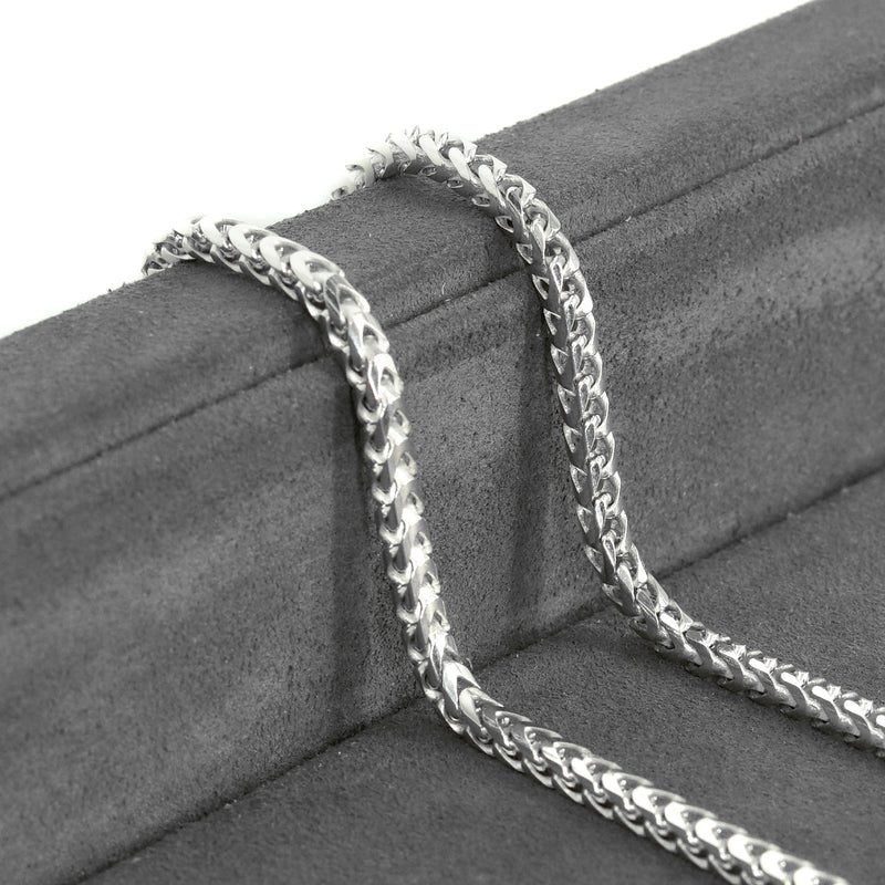 Silver Chain - Mens White Chain / Franco Chain / 2.3 MM