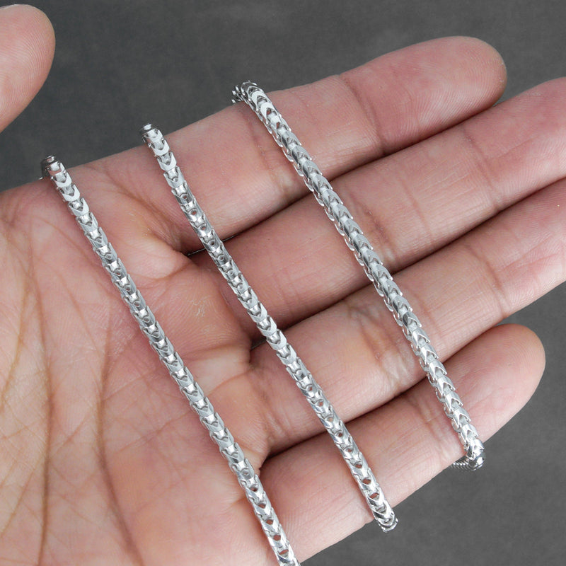 Silver Chain - Mens White Chain / Franco Chain / 2.3 MM