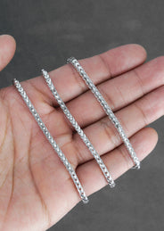 Silver Chain - Mens White Chain / Franco Chain / 2.3 MM