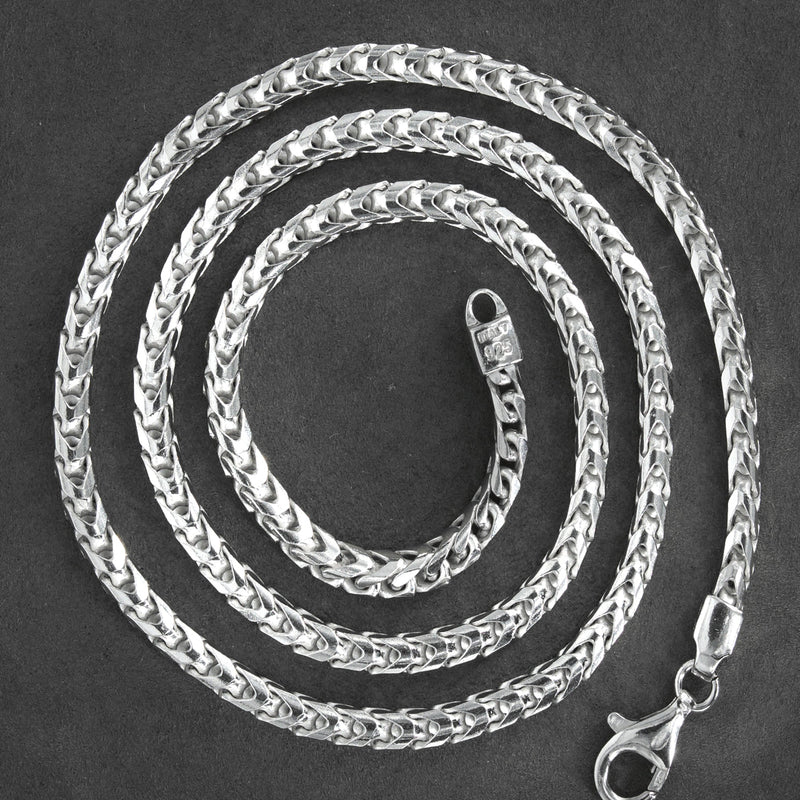 Silver Chain - Mens White Chain / Franco Chain / 4.2 MM