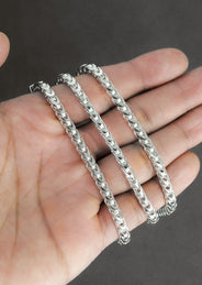 Silver Chain - Mens White Chain / Franco Chain / 4.2 MM