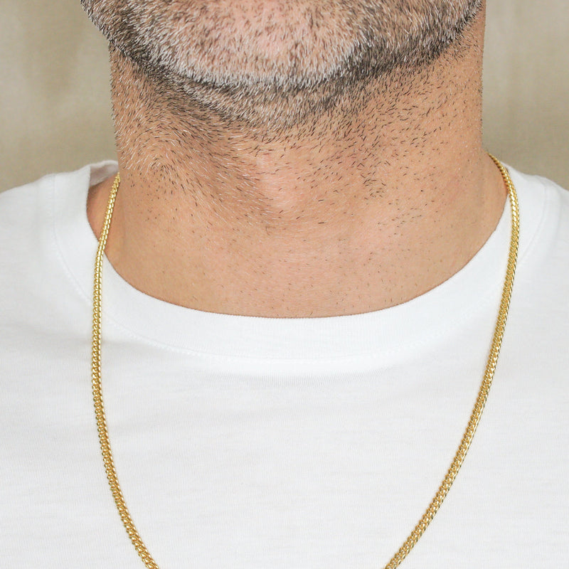 Silver Chain - Mens Gold Chain / Miami Cuban Link Chain / 3.5 MM