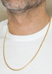 Silver Chain - Mens Gold Chain / Miami Cuban Link Chain / 3.5 MM