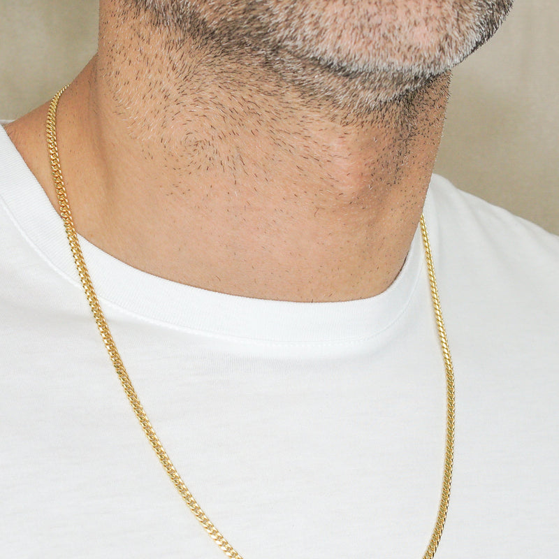Silver Chain - Mens Gold Chain / Miami Cuban Link Chain / 3.5 MM