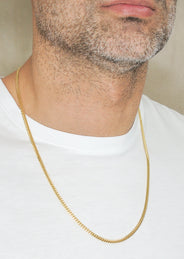 Silver Chain - Mens Gold Chain / Miami Cuban Link Chain / 3.5 MM