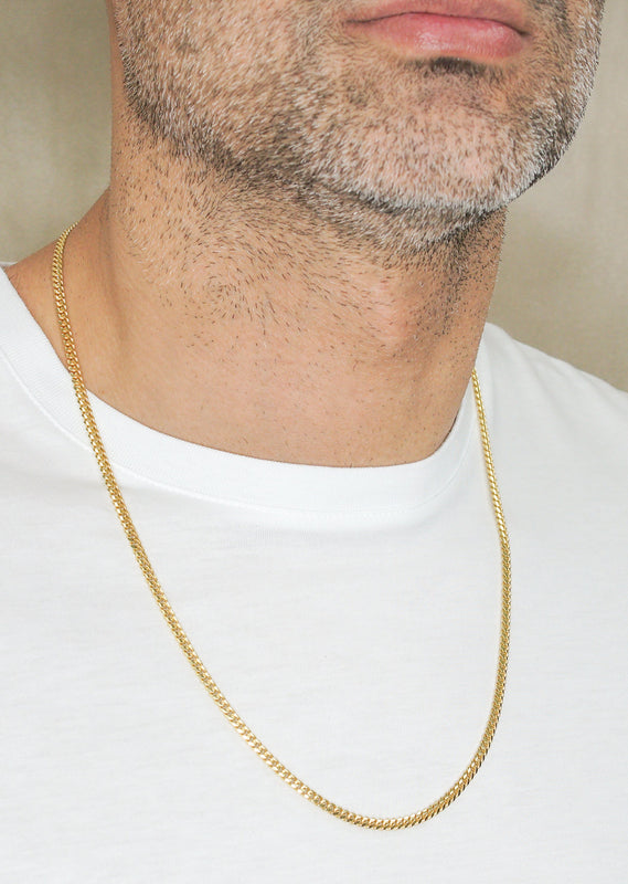 Silver Chain - Mens Gold Chain / Miami Cuban Link Chain / 3.5 MM