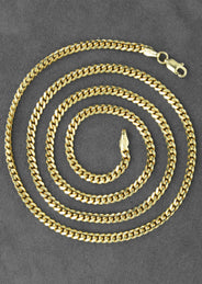 Silver Chain - Mens Gold Chain / Miami Cuban Link Chain / 3.5 MM