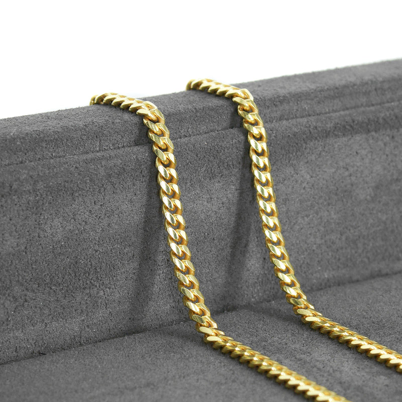 Silver Chain - Mens Gold Chain / Miami Cuban Link Chain / 3.5 MM