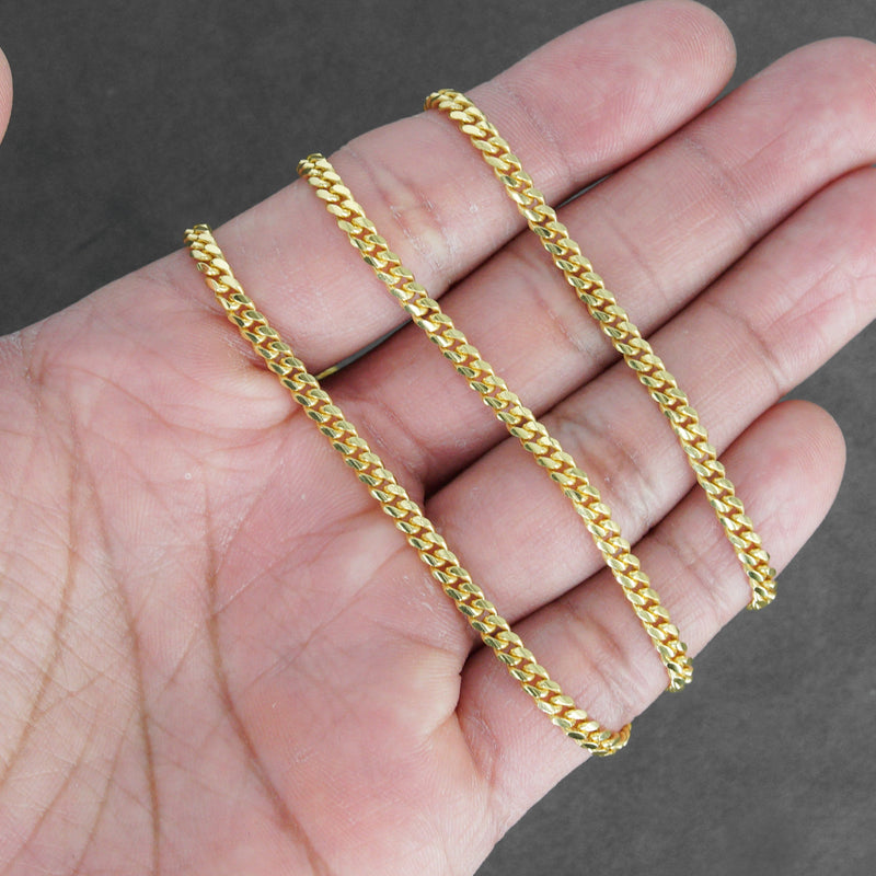 Silver Chain - Mens Gold Chain / Miami Cuban Link Chain / 3.5 MM