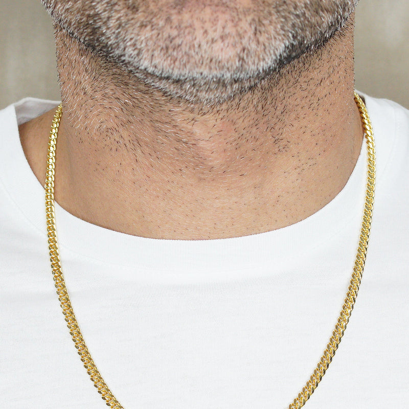 Silver Chain - Mens Gold Chain / Miami Cuban Link Chain / 5 MM
