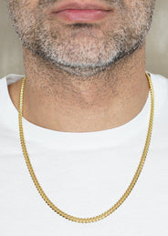 Silver Chain - Mens Gold Chain / Miami Cuban Link Chain / 5 MM