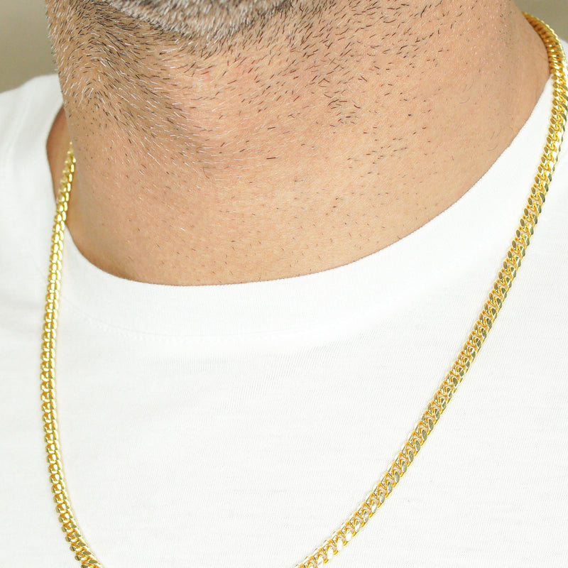 Silver Chain - Mens Gold Chain / Miami Cuban Link Chain / 5 MM