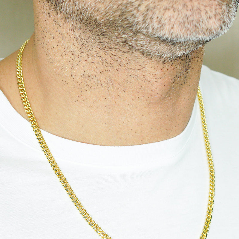 Silver Chain - Mens Gold Chain / Miami Cuban Link Chain / 5 MM