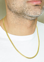 Silver Chain - Mens Gold Chain / Miami Cuban Link Chain / 5 MM