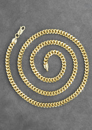 Silver Chain - Mens Gold Chain / Miami Cuban Link Chain / 5 MM
