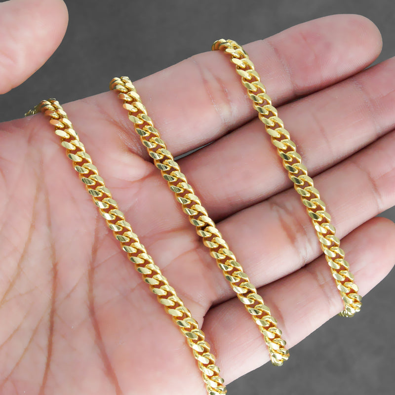 Silver Chain - Mens Gold Chain / Miami Cuban Link Chain / 5 MM
