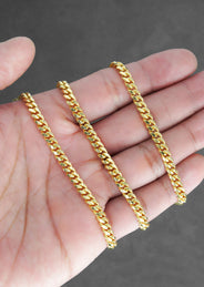 Silver Chain - Mens Gold Chain / Miami Cuban Link Chain / 5 MM