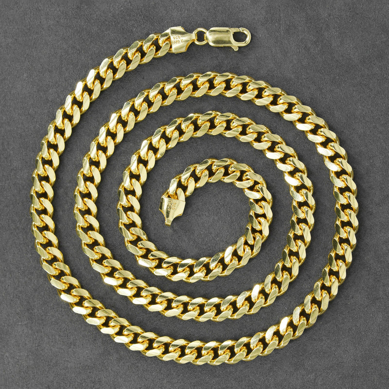 Silver Chain - Mens Gold Chain / Miami Cuban Link Chain / 7 MM
