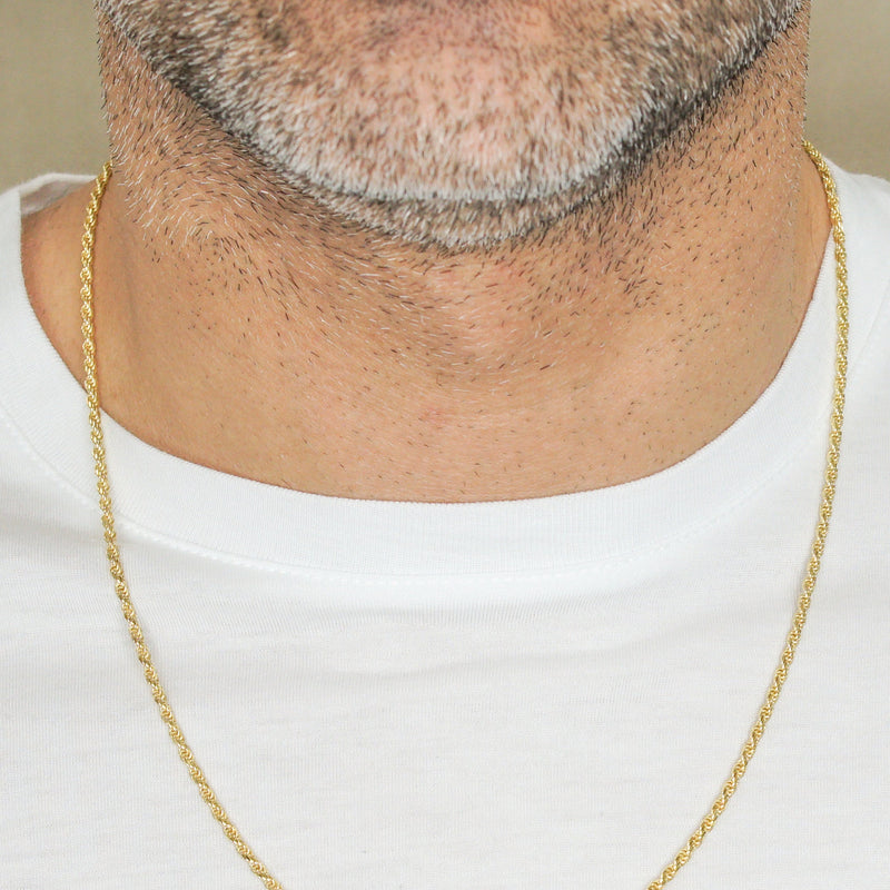Silver Chain - Mens Gold Chain / Rope Chain / 2.2 MM