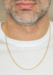 Silver Chain - Mens Gold Chain / Rope Chain / 2.2 MM