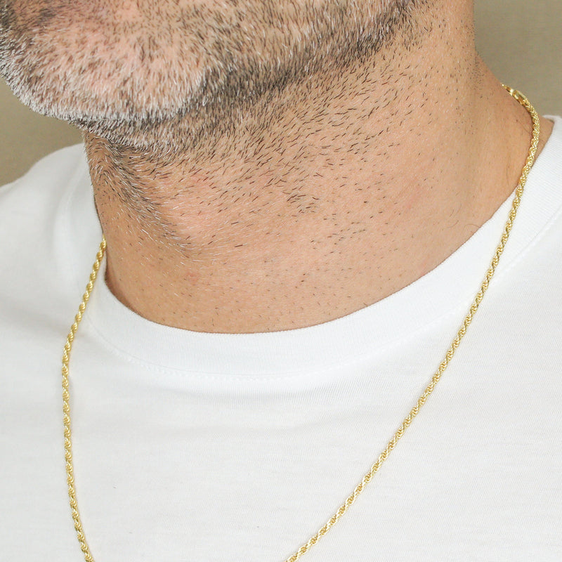 Silver Chain - Mens Gold Chain / Rope Chain / 2.2 MM