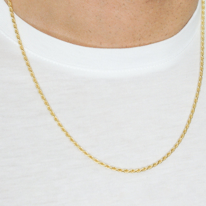 Silver Chain - Mens Gold Chain / Rope Chain / 2.2 MM