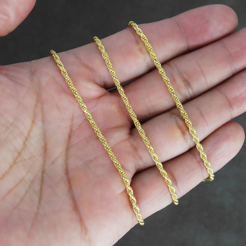 Silver Chain - Mens Gold Chain / Rope Chain / 2.2 MM