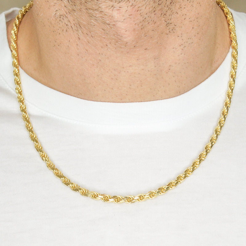 Silver Chain - Mens Gold Chain / Rope Chain / 4.5 MM