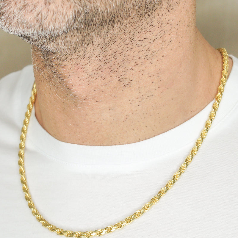 Silver Chain - Mens Gold Chain / Rope Chain / 4.5 MM