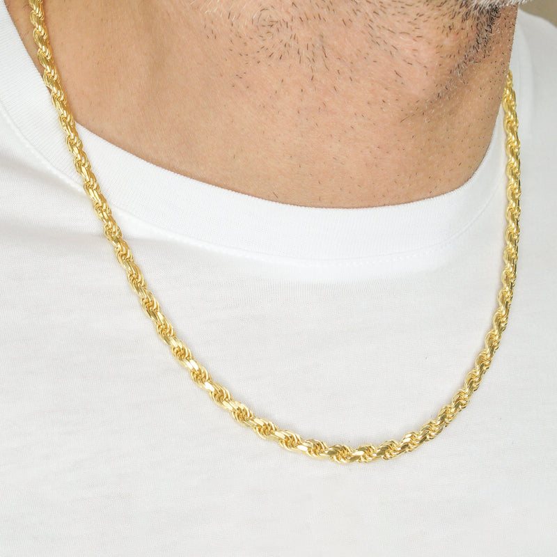 Silver Chain - Mens Gold Chain / Rope Chain / 4.5 MM