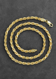 Silver Chain - Mens Gold Chain / Rope Chain / 4.5 MM